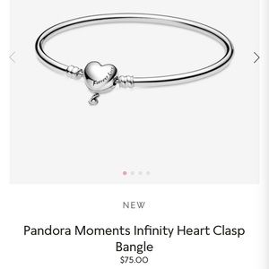 Pandora Moments Infinity heart clasp bangle